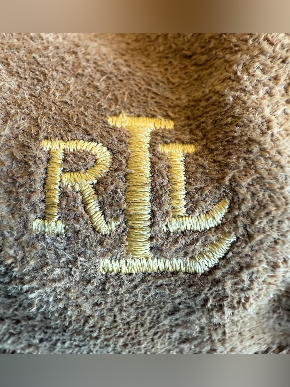 Ralph Lauren Brown Suede Shoulder Bag with Gold Handles - Picture 9 of 15